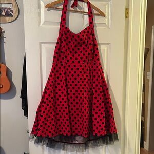 Retro Pin Up Halter Midi Dress